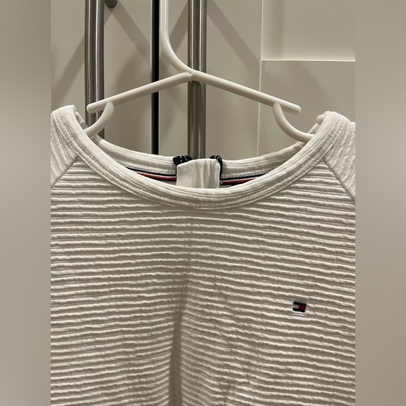 Tommy Hilfiger girls white ribbed dresss with ballon sleeves, size 12 - Picture 7 of 12